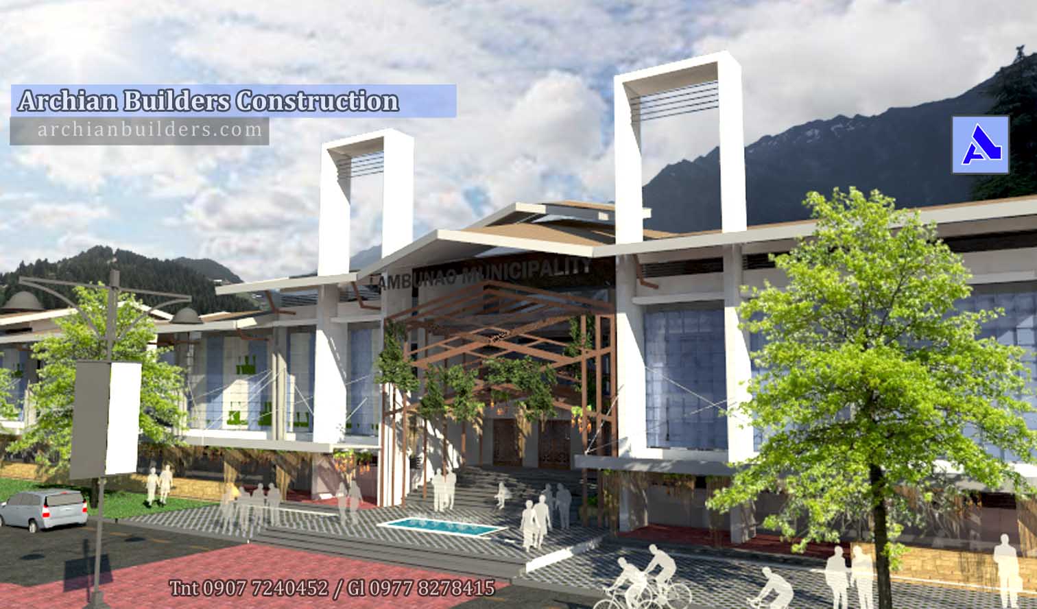 Town Hall - City Hall - Municipal Hall Front Elevation 3rd-District Western-Visayas-Modern Philippines