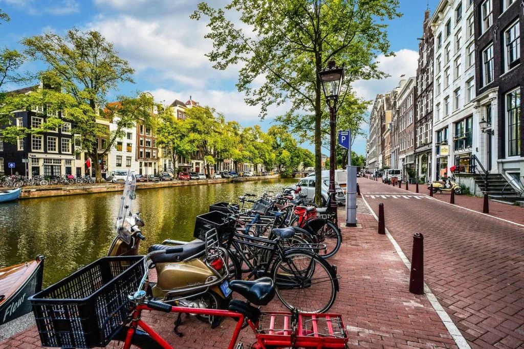 Bike Friendly European Cities with lanes for pedestrian and bikes